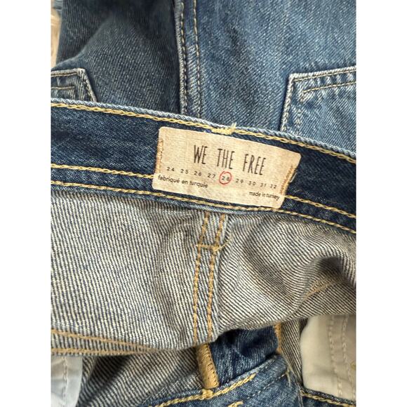 We The Free Jeans Womens 28 Maggie Mid-Rise Straight-Leg Button Fly Raw Hem - Picture 4 of 8